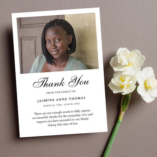 Vielen Dank Custom Beuneral Foto Beileid Trauerver Dankeskarte (Sympathy Thank You Card)