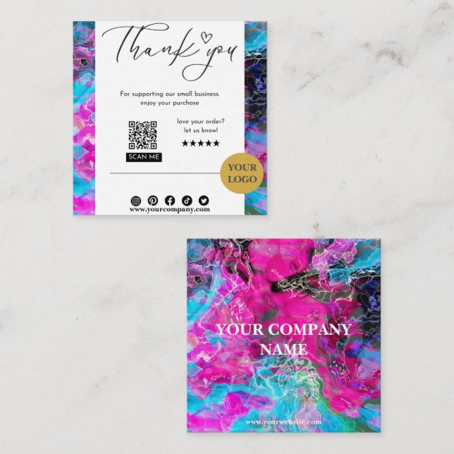 Vielen Dank, Custom Quadratische Visitenkarte (Vorne/Hinten)