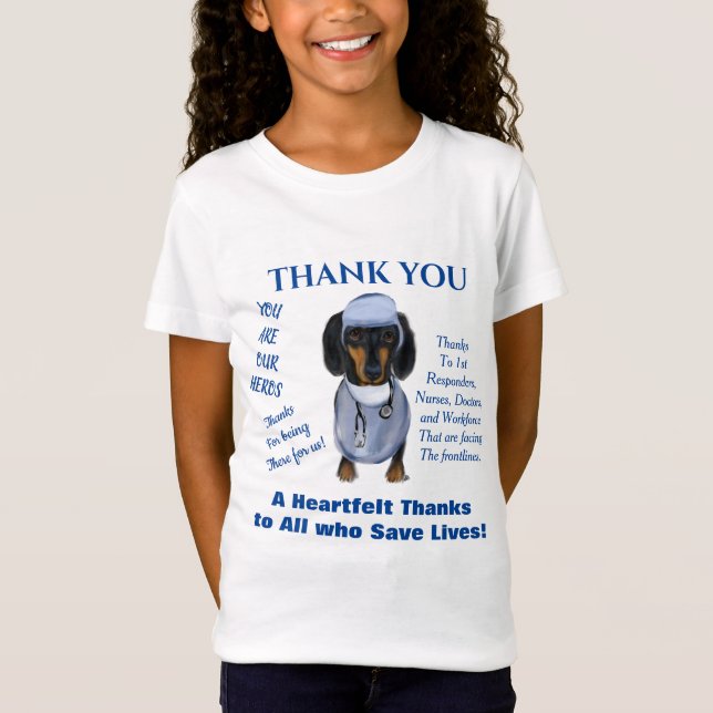 Vielen Dank Dackel Art T-Shirt (Vorderseite)