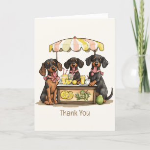 Vielen Dank Dackel Hunde Lemonade Stand Dankeskarte