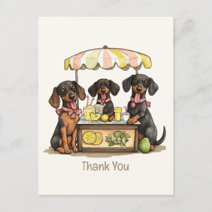 Vielen Dank Dackel Hunde Lemonade Stand Postkarte