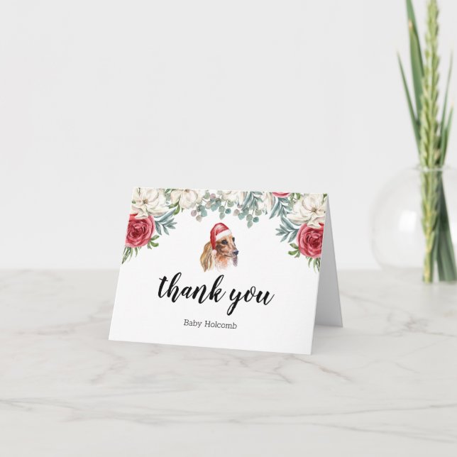 Vielen Dank Dackel Watercolor Festive Card Dankeskarte (Vorderseite)