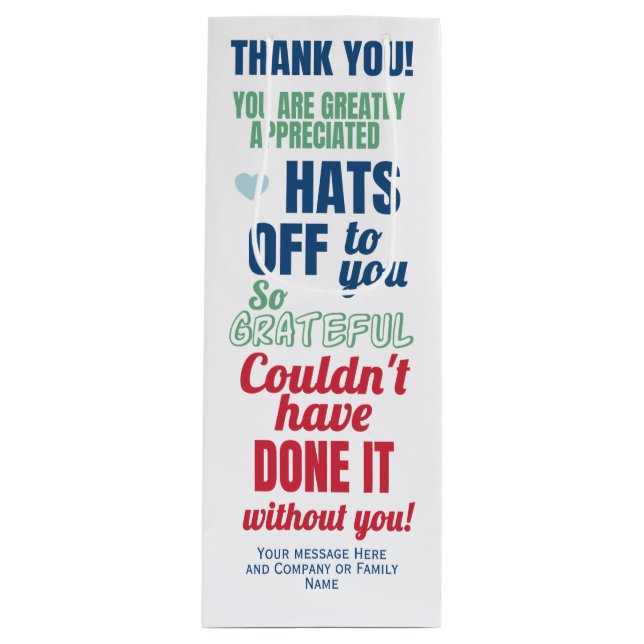 Vielen Dank Dankeschön Weinbeutel Geschenktüte Für Weinflaschen (Vorderseite)