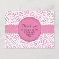 Vielen Dank: Das 30. Pink/White Birthday Number Pa