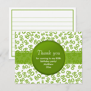 Vielen Dank: Das 80. Green/White Bday Number-Muste