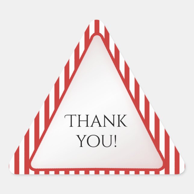 Vielen Dank, das geometrische Dreieck Rot/Weiß Str Dreieckiger Aufkleber (Vorderseite)