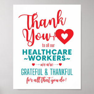 Vielen Dank, das Healthcare Workers Poster