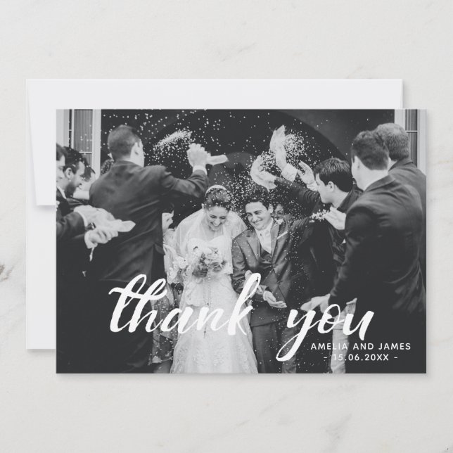 Vielen Dank, dass das Script-Foto benutzerdefinier Dankeskarte (Vorderseite)