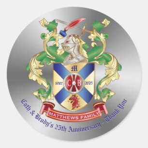 Vielen Dank, dass ihr Wappen-Schild-Drachenschwert Runder Aufkleber