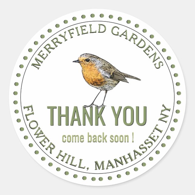 Vielen Dank, dass Sie bald wiederkommen Runder Aufkleber (Vorderseite)