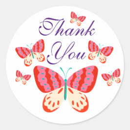 Vielen Dank, dass Sie Butterfly Round Stickers