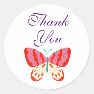 Vielen Dank, dass Sie Butterfly Round Stickers