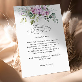 Vielen Dank, dass Sie Card Lilac Greenerenery Scri Begleitkarte