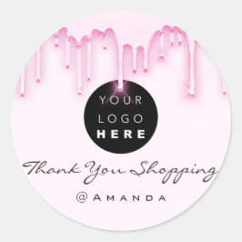 Vielen Dank, dass Sie das Logo "Pink"-Tropfen kauf Runder Aufkleber