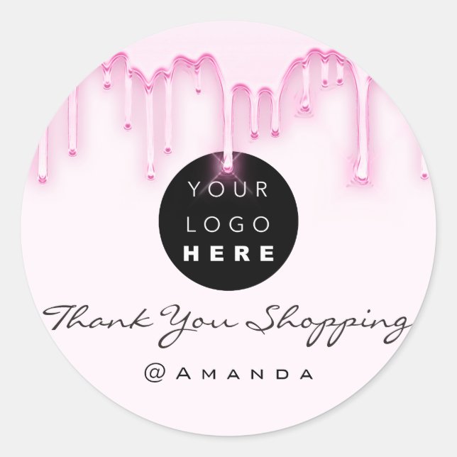 Vielen Dank, dass Sie das Logo "Pink"-Tropfen kauf Runder Aufkleber (Vorderseite)