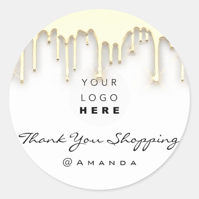 Vielen Dank, dass Sie das Logo "White Gold" kaufen Runder Aufkleber (Vorderseite)