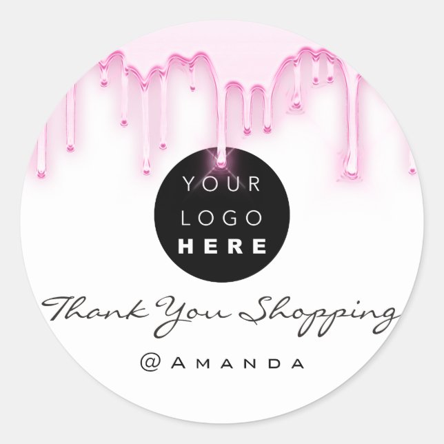 Vielen Dank, dass Sie das Logo "White Tropfens" fü Runder Aufkleber (Vorderseite)