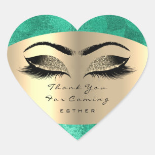 Vielen Dank, dass Sie den Namen Heart Green Sweet Herz-Aufkleber