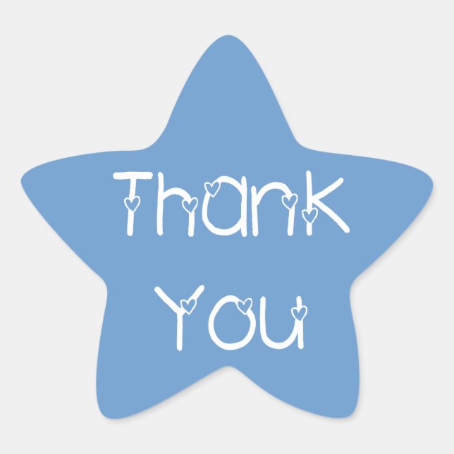 Vielen Dank, dass Sie die blaue Hochzeitsticker vo Stern-Aufkleber (Vorderseite)