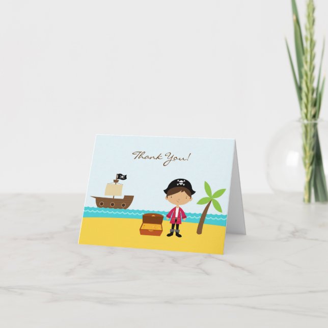 Vielen Dank, dass Sie die Faltkarte Pirate geklapp Dankeskarte (Vorderseite)