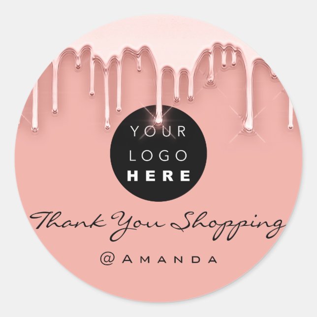 Vielen Dank, dass Sie die Rose für das Logo beim E Runder Aufkleber (Vorderseite)