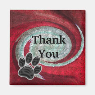 Vielen Dank, dass Sie Dog Walker Paw Print Swirt P Magnet