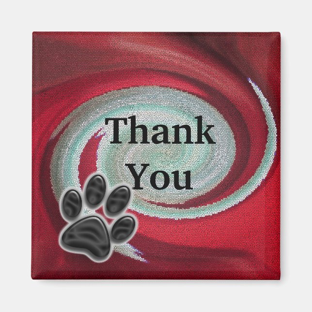 Vielen Dank, dass Sie Dog Walker Paw Print Swirt P Magnet (Vorne)