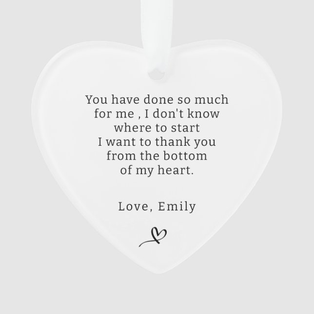 Vielen Dank, dass Sie ein Personalisiertes Geschen Ornament (Vorderseite)