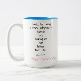 Vielen Dank, dass Sie eine unabhängige Botschaft d Zweifarbige Tasse