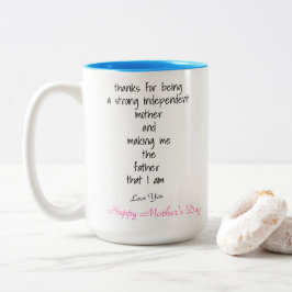 Vielen Dank, dass Sie eine unabhängige Botschaft d Zweifarbige Tasse