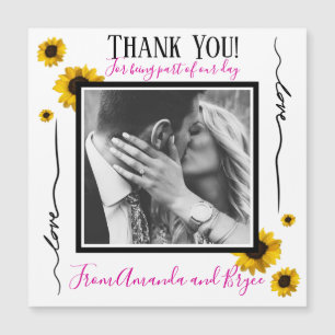 Vielen Dank, dass Sie einfache goldene Sonnenblume Magnetkarte