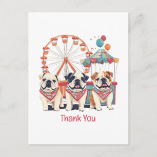 Vielen Dank, dass Sie englische Bulldogs bei einem Postkarte