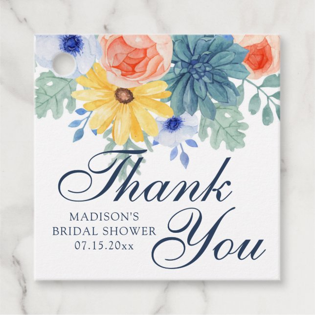 Vielen Dank, dass Sie Floral Succulent Macaron Bra Geschenkanhänger (Vorderseite)