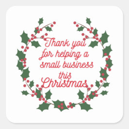 Vielen Dank, dass Sie frohe Weihnachten Handmade S Quadratischer Aufkleber