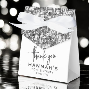Vielen Dank, dass Sie Geburtstag White Silver Glit Geschenkschachtel