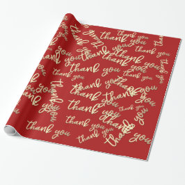 Vielen Dank, dass Sie Gold Script Burgundy Gastges Geschenkpapier