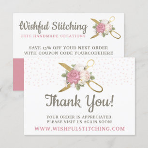 Vielen Dank, dass Sie Gold Sewing Scissors Shabby  Einladung