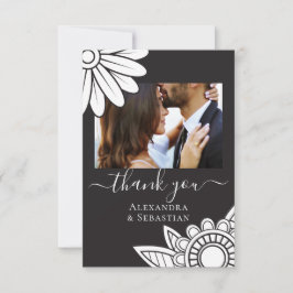 Vielen Dank, dass Sie graue weiße Blume Typografy Save The Date