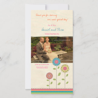 Vielen Dank, dass Sie große Rainbow-Blume Hochzeit Dankeskarte