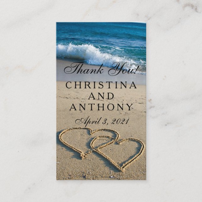 Vielen Dank, dass Sie Herz auf der Hochzeit am Str Begleitkarte (Vorderseite)