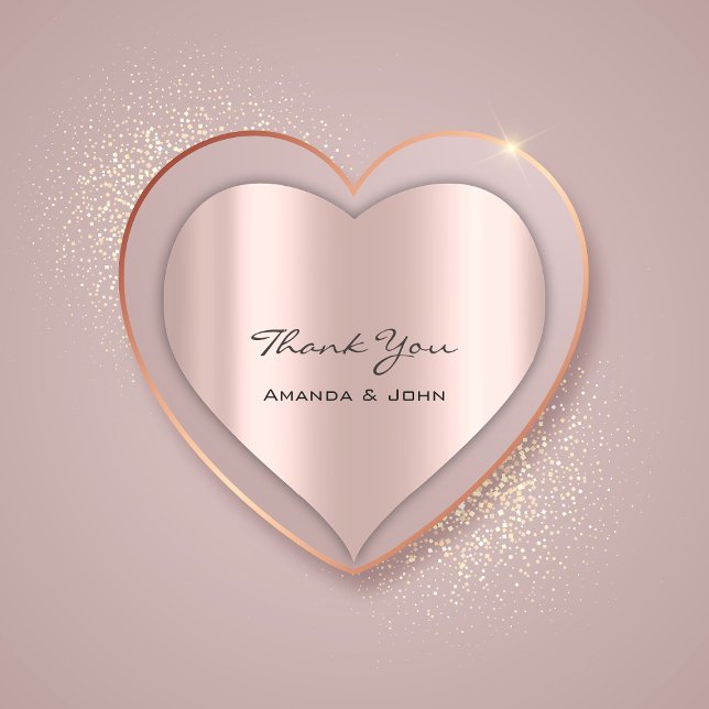 Vielen Dank, dass Sie Ihr Hochzeit Bridal Rose Her Herz-Aufkleber (Thank You Wedding Bridal Rose Heart Heart Sticker)
