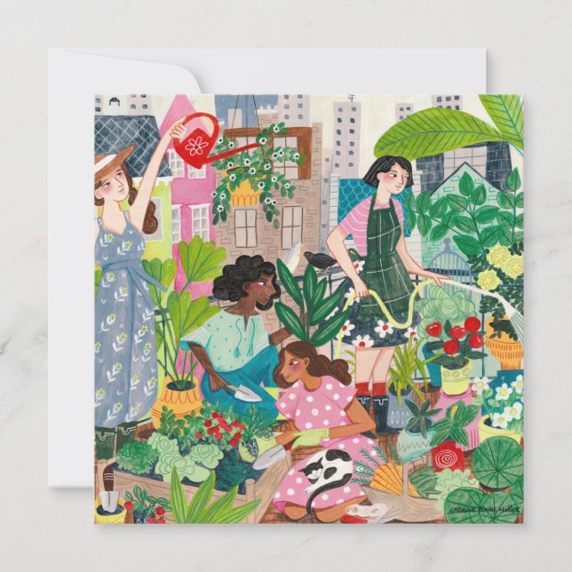 Vielen Dank, dass Sie in der Stadt Gartenarbeit Fr Karte (Vorderseite)