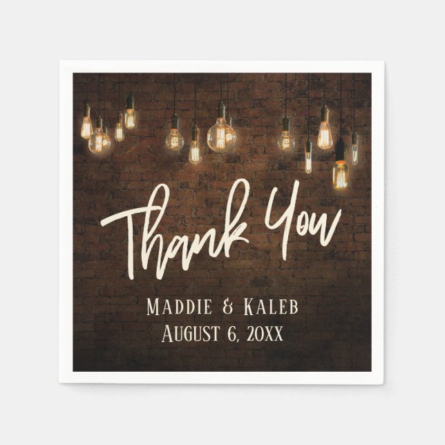 Vielen Dank, dass Sie Industriesteine mit Edison L Serviette (Vorderseite)