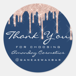 Vielen Dank, dass Sie Instagra Rose Tropfens Navy Runder Aufkleber