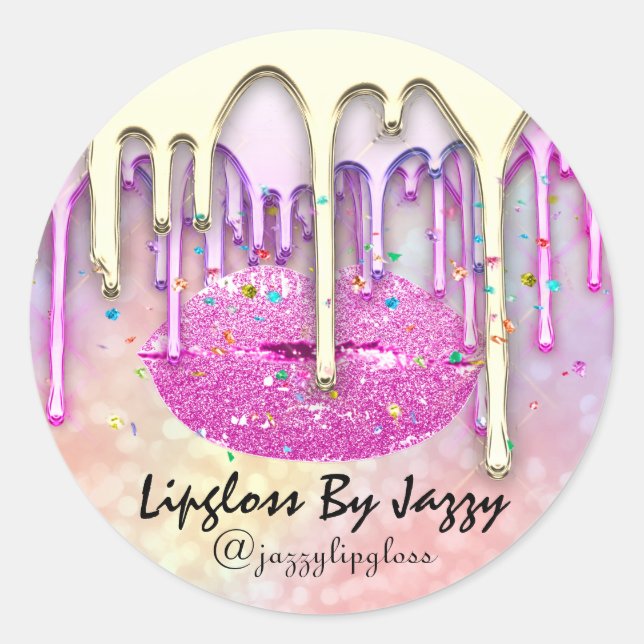 Vielen Dank, dass Sie Lipgloss von Kiss Tropfens P Runder Aufkleber (Vorderseite)