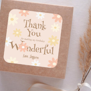 Vielen Dank, dass Sie meinen Geburtstag wunderbar  Quadratischer Aufkleber