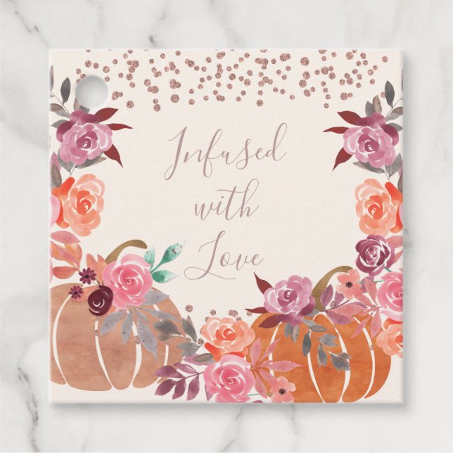 Vielen Dank, dass Sie mit der Liebe Herbst Blumeng Geschenkanhänger (Vorderseite)