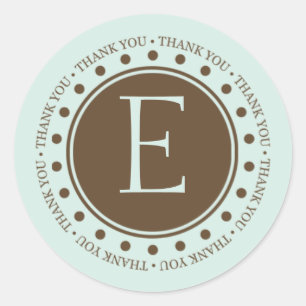 Vielen Dank, dass Sie Mit Monogramm Labels Geschen Runder Aufkleber
