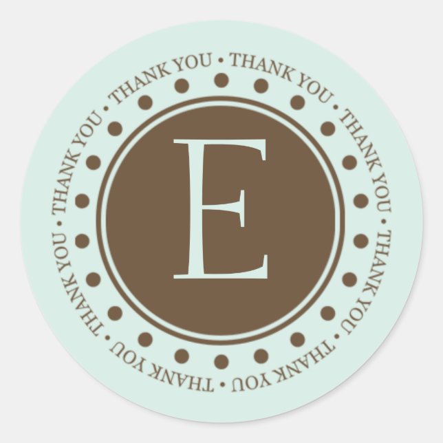 Vielen Dank, dass Sie Mit Monogramm Labels Geschen Runder Aufkleber (Vorderseite)