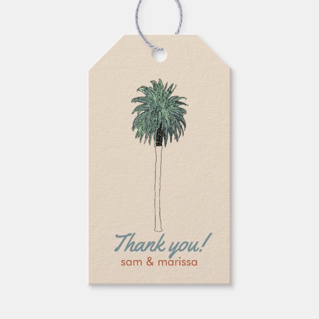Vielen Dank, dass Sie mit Palm Tree markieren Geschenkanhänger (Vorderseite)